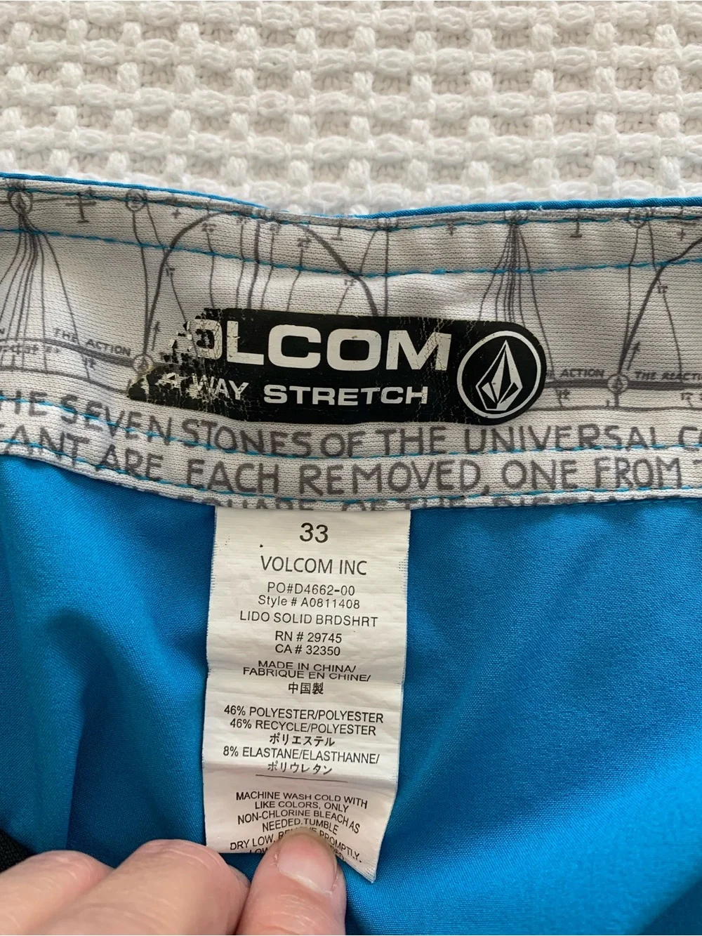 Volcom Men’s Blue Swim Trunks Size 33 Waist